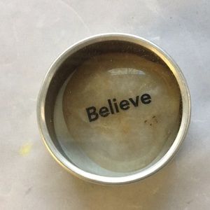 Engraved Gratitude Stone Pocket BELIEVE